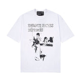 Mopey rich second generation xia loose version beautiful trendy quiet eyes printing round neck short sleeve t-shirt high street