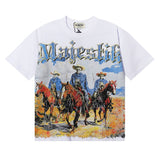 MAJESTIK T Shirts Cowboy Graphic Crop Tee Hot Diamond