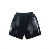 Hip-hop shorts american high street retro mud dyed distressed hell shorts number printing half length pants trendy