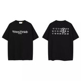 Maison margiela mm positive and negative digital letter printing pure cotton double yarn round neck short sleeve t-shirt