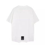 Irregular hem classic printing short-sleeved t-shirt