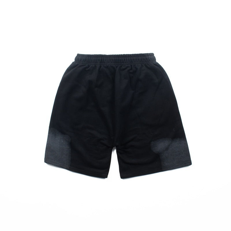 Hip-hop shorts american high street retro mud-dyed distressed hell shorts road to paradiseletter half length pants beach shorts
