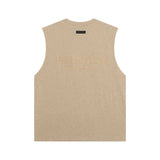 essential double line fog shorts icon laminated stereo letter round neck couple pullover