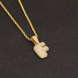 Jewelry Diamond 26 Letter Necklace Alphabet Pieces Spectrum