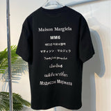 Real shot, in-stock, eight-language text print, 100% cotton short-sleeve t-shirt