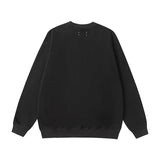 Letter mm print crew neck 100% cotton relaxed fit sweatshirt