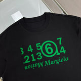 Summer digital laser marked number pattern crew neck loose drop shoulder short sleeve t-shirt