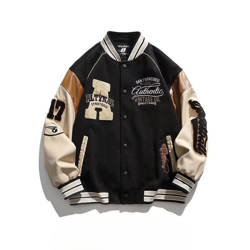 Unisex Baseball Jersey Autumn Embroidered Jacket Loose Casual Couple Jacket