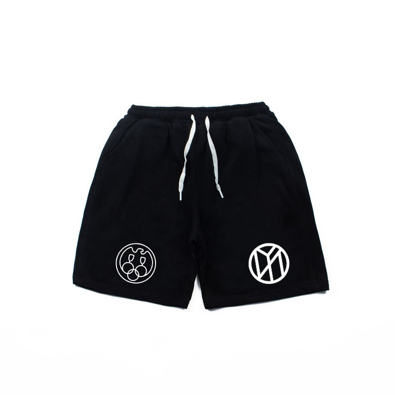 Hip-hop shorts american high street hip hop street kanye casualloose shorts half length pants sweatpants
