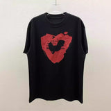 Real shot of heart graffiti hand-painted digital digital printing short-sleeved t-shirt