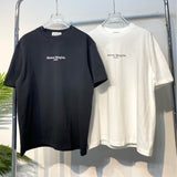 Real shot, in-stock, eight-language text print, 100% cotton short-sleeve t-shirt