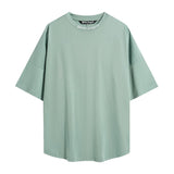 Summer trendy short-sleeve tee with back logo print - couple's fashion