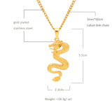 Jewelry Gold Dragon Pendant Animal Far East