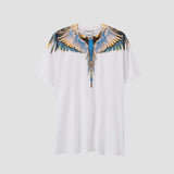 Correct version mb short-sleeved couple outfit colorful wings feather t-shirt marcelo european and american classic