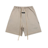 essential double line fog shorts icon laminated stereo letter round neck couple pullover