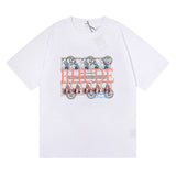 Rhude T Shirts Oil Painting Clock Coconut Tree Print Short Sleeves
