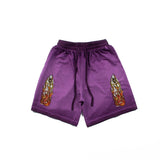 Hip-hop shorts american high street window flame street hip hop retro shorts casualloose sports half length pants