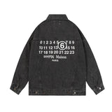 Maison margiela mengyaoletterprinting lapel easiest for match denim jacketoutwear