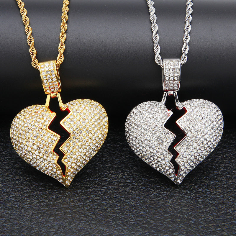Jewelry Diamond Cracked Heart Pendant St. Valentine's lightning
