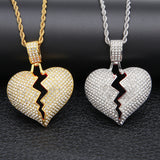 Jewelry Diamond Cracked Heart Pendant St. Valentine's lightning