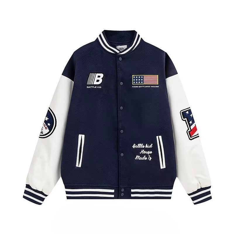 Unisex Baseball Jersey Vintage Baseball Jacket Men's Casual Loose Jacket