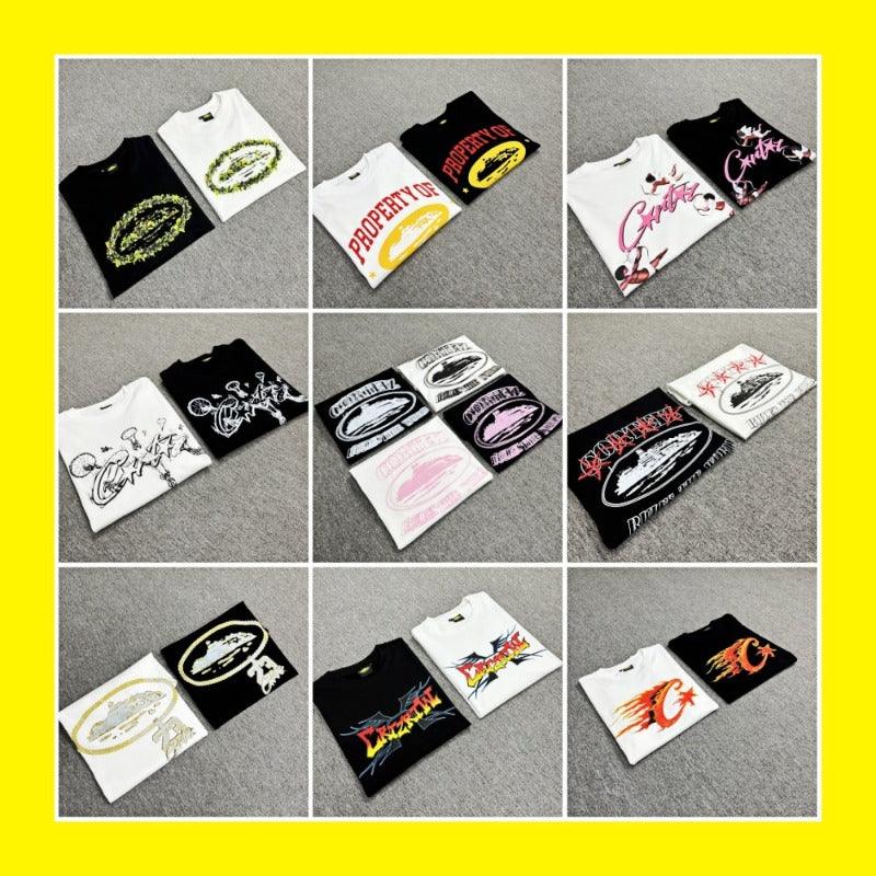 Wholesale foreign trade alcatraz basic series short-sleeve corteiz phantom letter logo print t-shirt