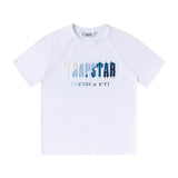 Cross-border trade trapstar rainbow letter gradient towel embroidery short sleeve t-shirt & fog high street shorts set