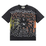 MAJESTIK T Shirts Tarantula Garment Dyed Printing Crop Tee