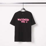 Spder hip-hop singer hotfix rhinestone foil letter print short sleeve t-shirt & rhinestone embellished shorts set (couple's style)