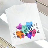Colorful love crew neck digital print t-shirt - summer pure cotton short sleeve