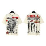 american trend high quality loose t-shirt pure cotton front and rear high-definition printing casualcoupletrendy short sleeves