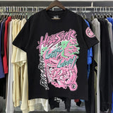 Hs-f summer collection: fog high street washed & distressed heavyweight crew neck graphic tee - couple's style