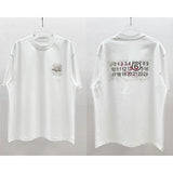 Quirky letter & number direct-to-garment print oversized drop shoulder short sleeve tee