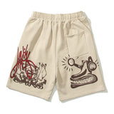 Hip-hop shorts american high street half length pants hip hop street loosecasual sweatpants shorts for men and women