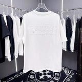 Summer appliqué high-density embroidered crew neck short sleeve t-shirt