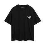 amri washed distressed tiger head number & letter logo short sleeve t-shirt