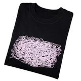 Summer cartoon graffiti print oversized short sleeve tee