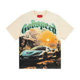 High version gods short sleeve heavy weight washed fog high street rock band skull pure cottonprinting round