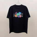Colorful love crew neck digital print t-shirt - summer pure cotton short sleeve