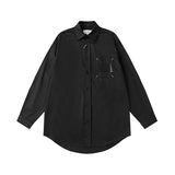 Letter embroidered pocket detail relaxed fit shirt