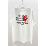 Digital direct-injection 3d amber six-sided dice print crew neck t-shirt
