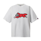 Bbc american high street ice cream flying dog printing short sleeve t-shirt casualshortsloose half lengthjeans summer