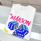 T-shirt six-sided dice heavy weight large size short sleeves