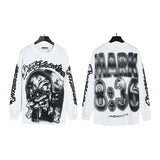 american trend high quality loose t-shirt pure cotton front and rear high-definition printing casualcoupletrendy short sleeves