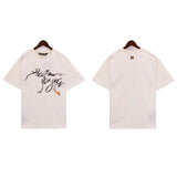 Cross-border pa spray-painted letter short-sleeved palm tree fog high street graffiti logo t
