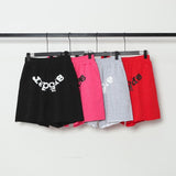 Spder hip hop singer youngthug foam letter couple short-sleeved t-shirt full of diamonds shorts