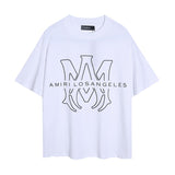 amri washed distressed tiger head number & letter logo short sleeve t-shirt