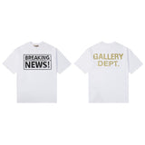 American retro gallery dept. letter print oversized double gauze pure cotton short sleeve t-shirt