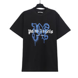 Cross-border pa spray-painted letter short-sleeved palm tree fog high street graffiti logo t