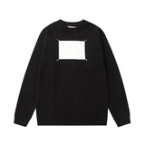 Embroidered letter crew neck long sleeve cotton sweater